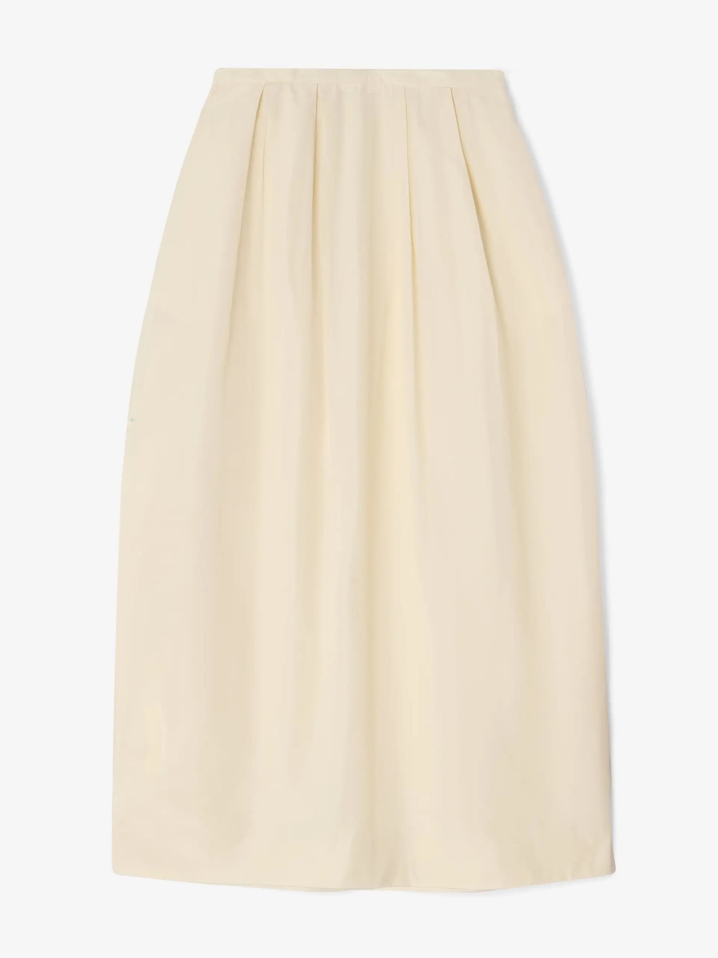 Curved pleated skirt