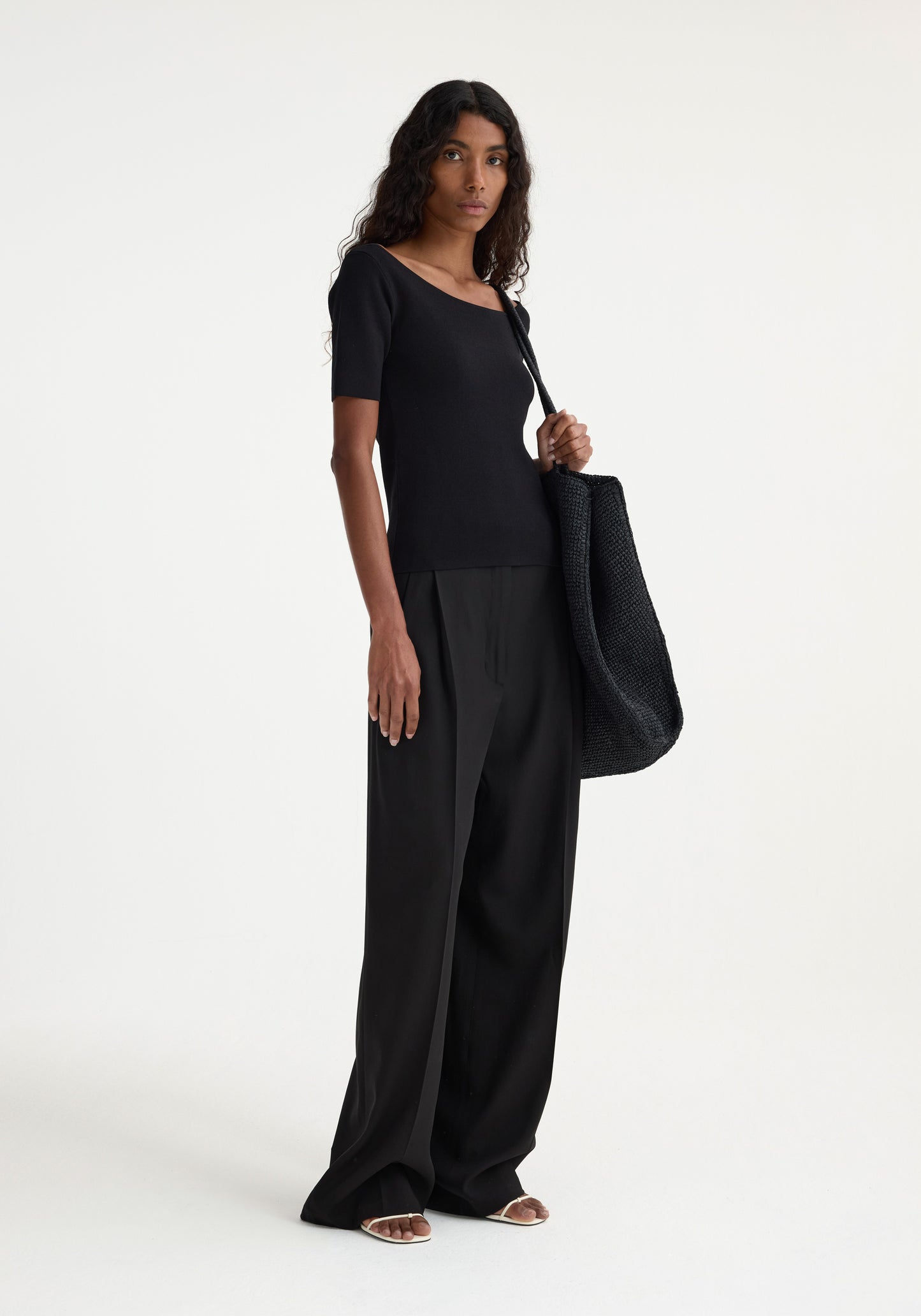 Boat Neck Knitted Top