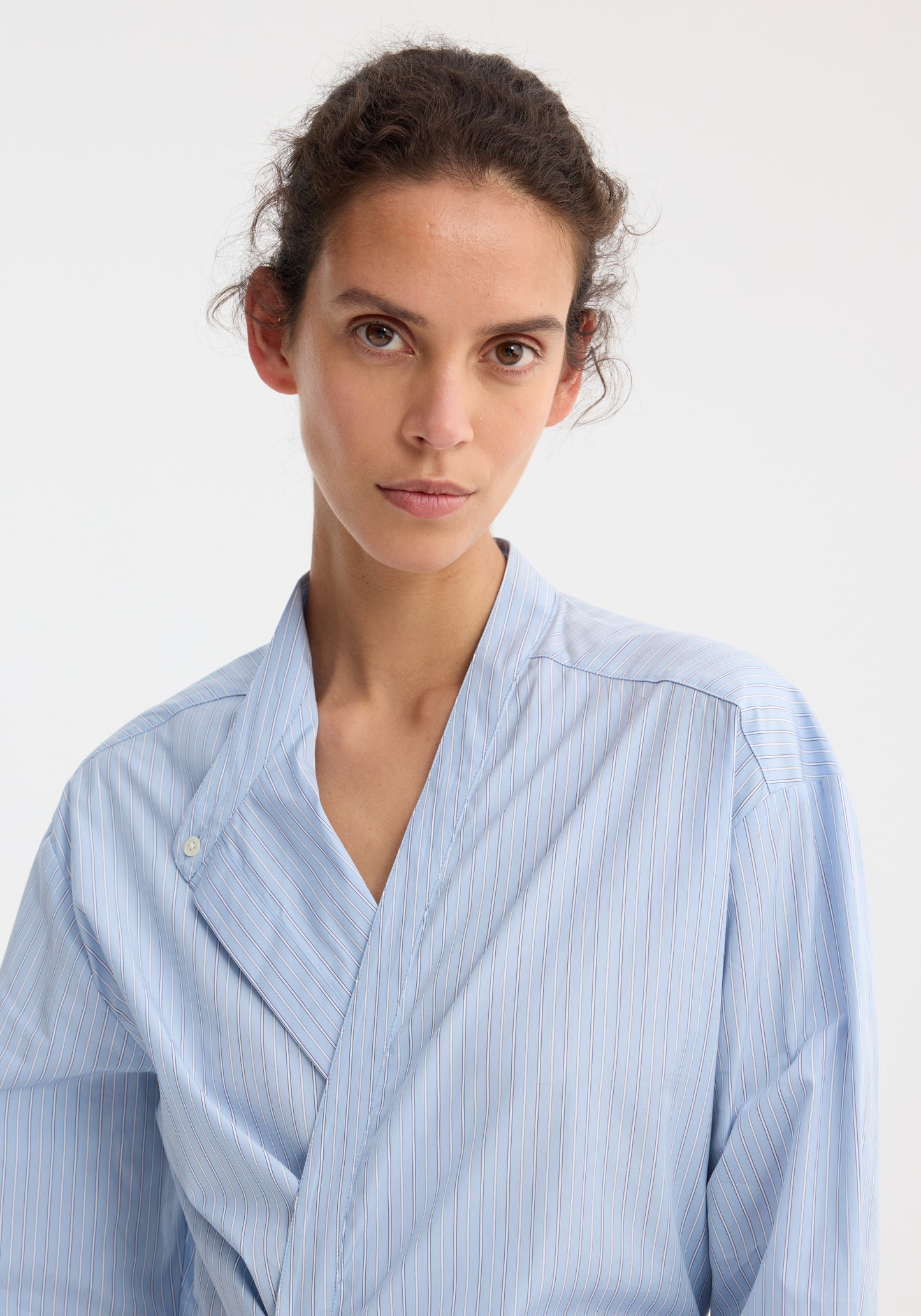 Overlap Striped Shirt