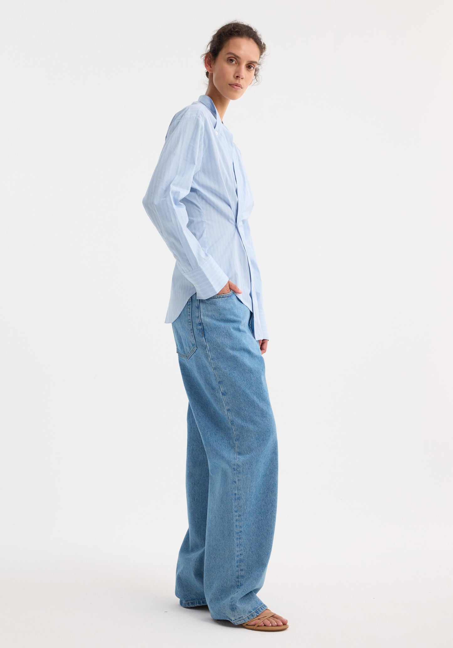 Overlap Striped Shirt