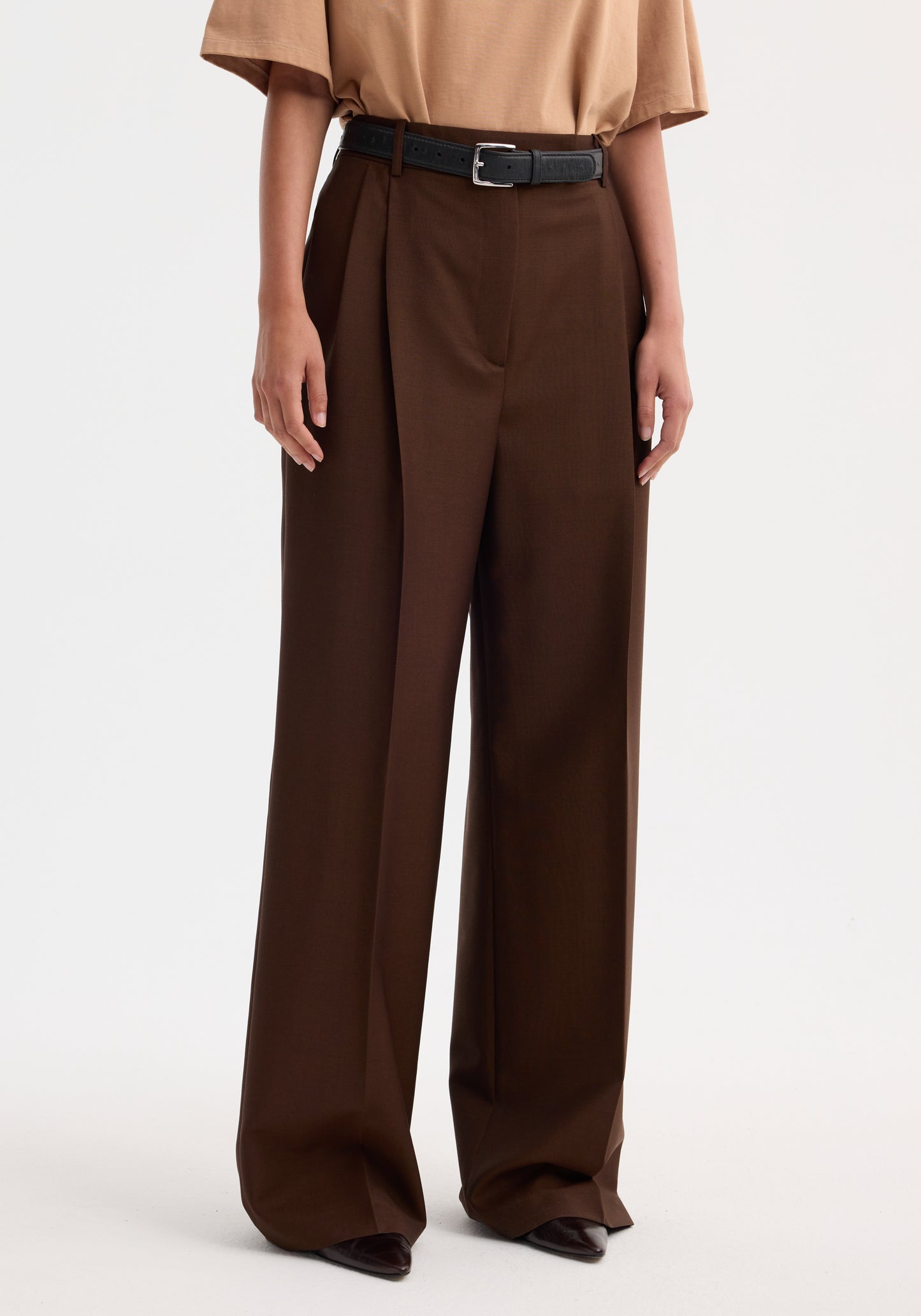 Mid-Waist Tailored Trousers