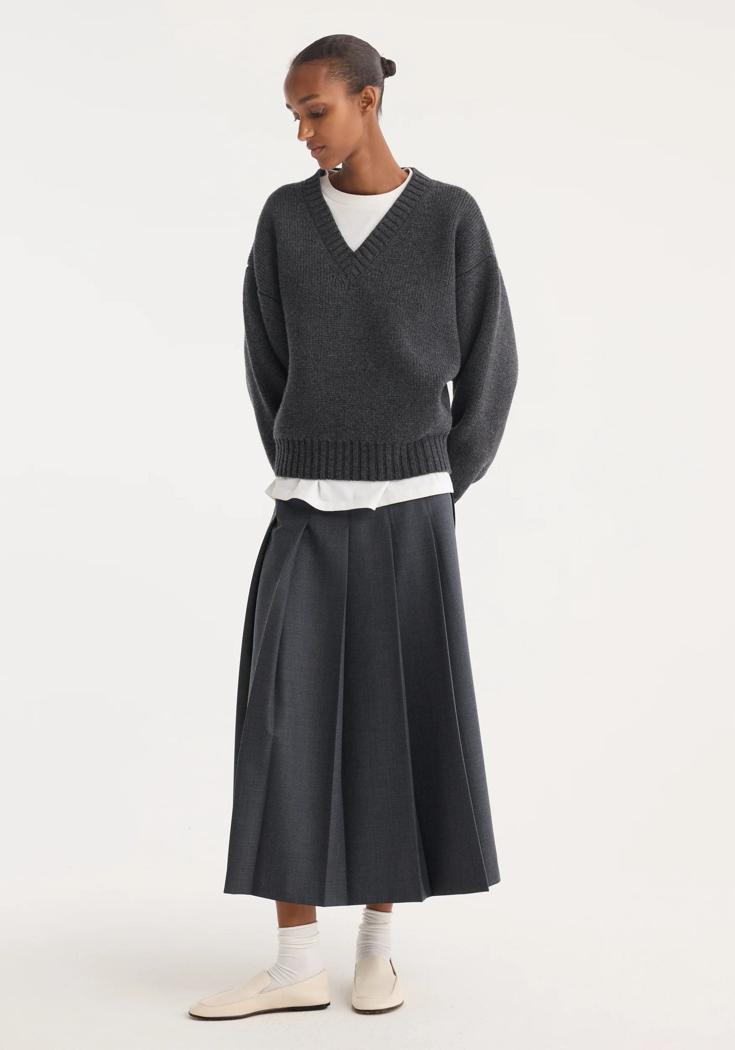 Pleated Wrap Skirt