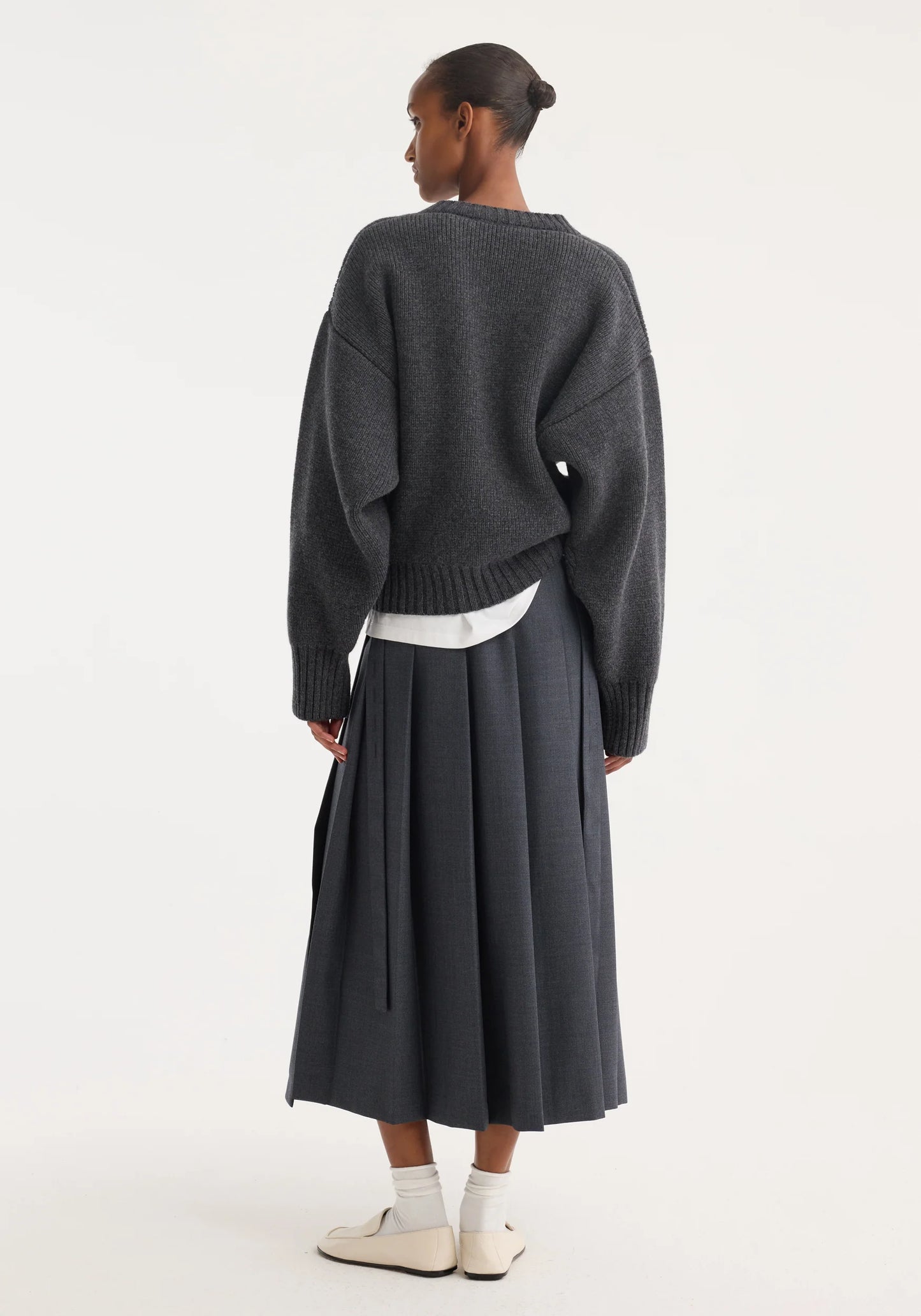 Pleated Wrap Skirt