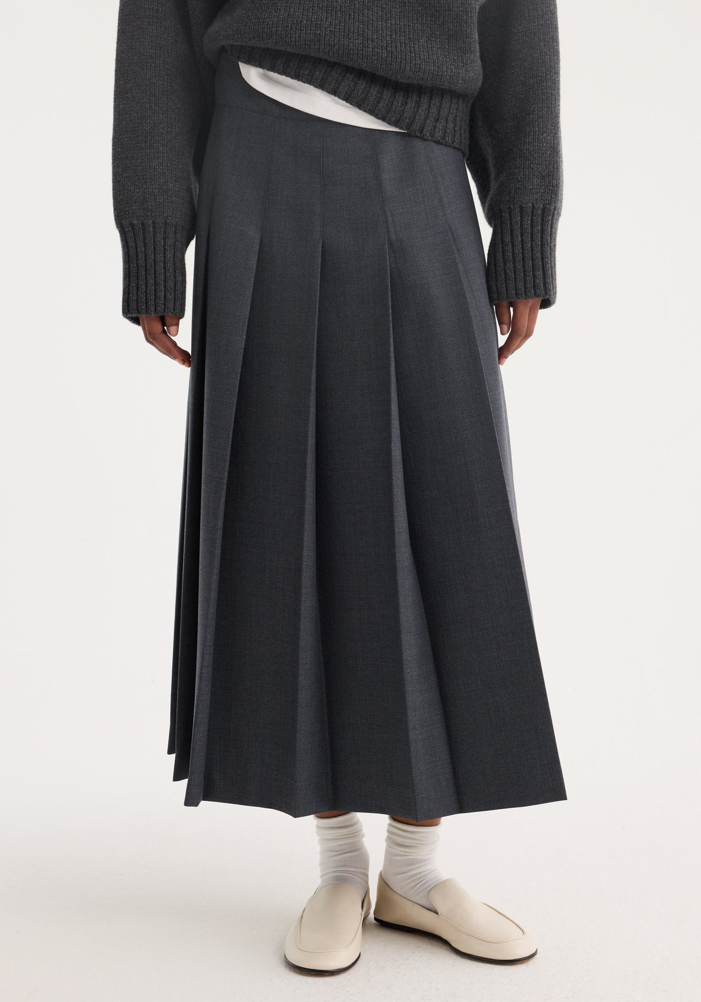 Pleated Wrap Skirt