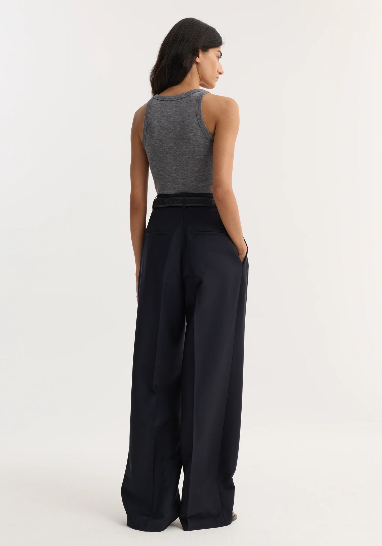 Mid-waist Tailored Trousers