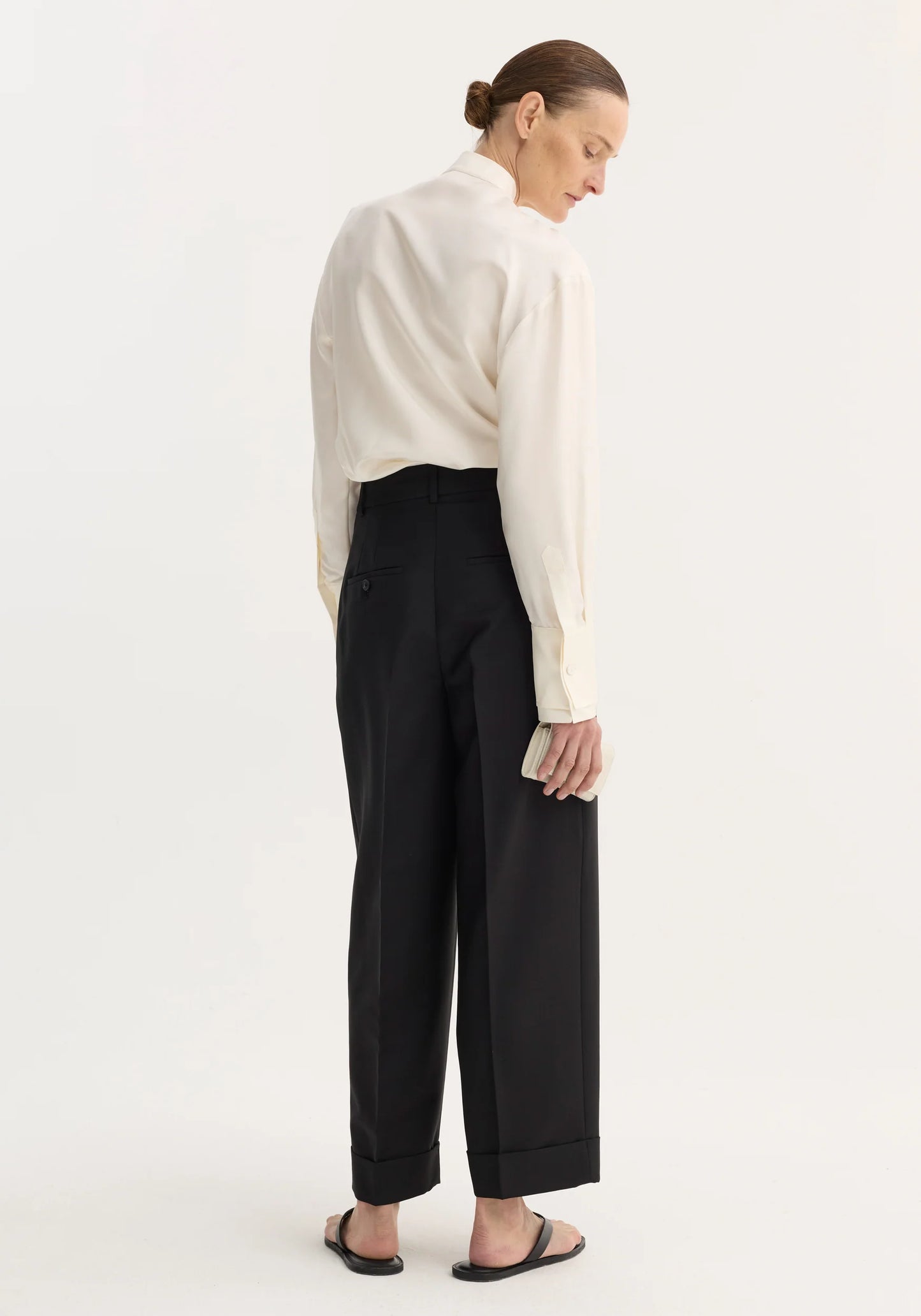 High-waist Turn-up Trousers
