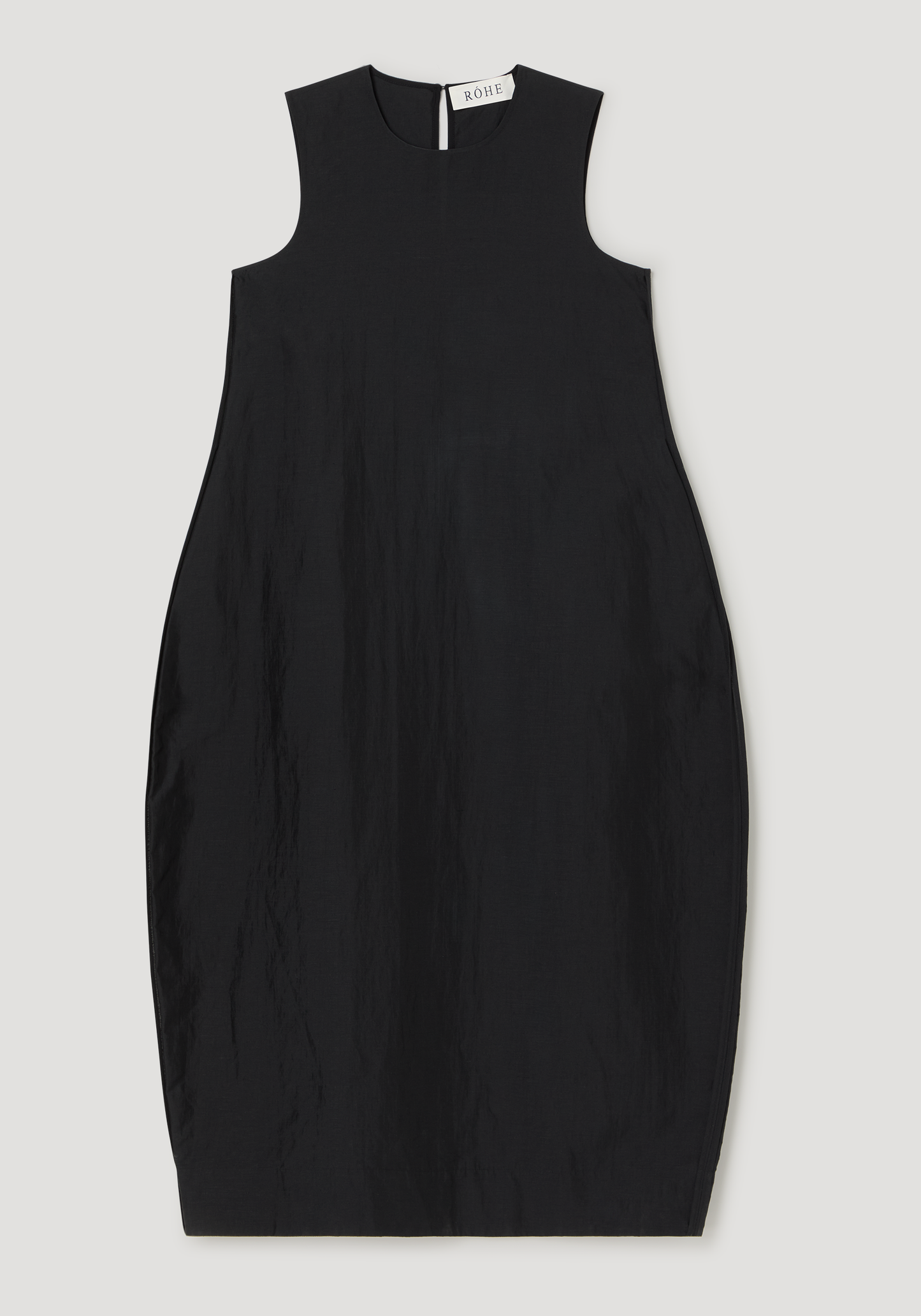 hourglass linen silk dress in black