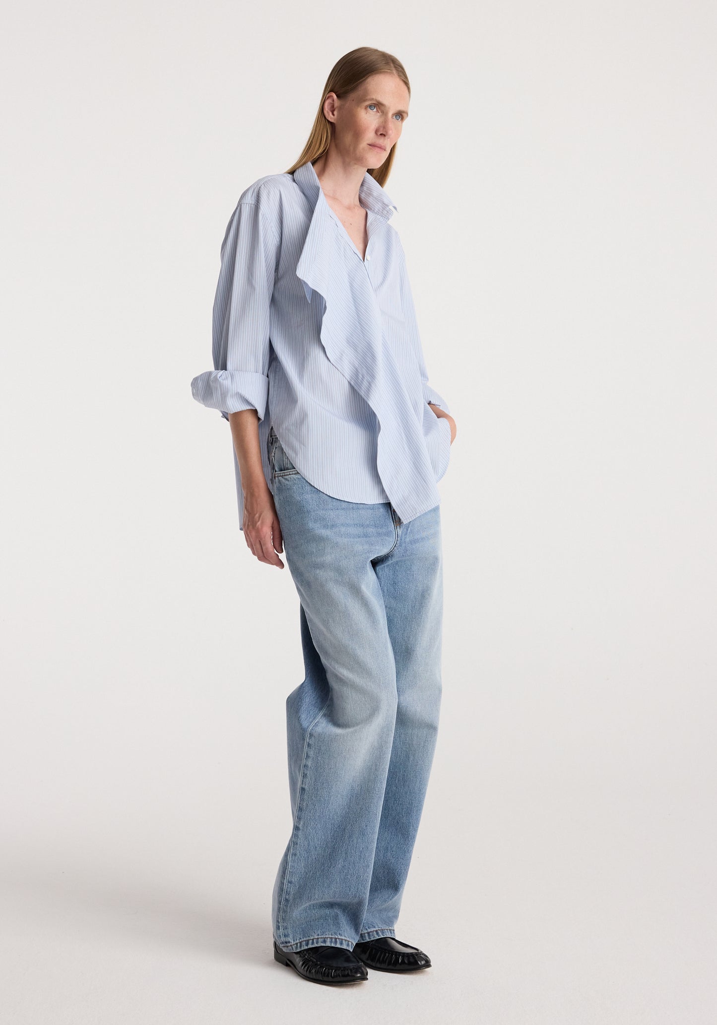 Draped Collar Shirt