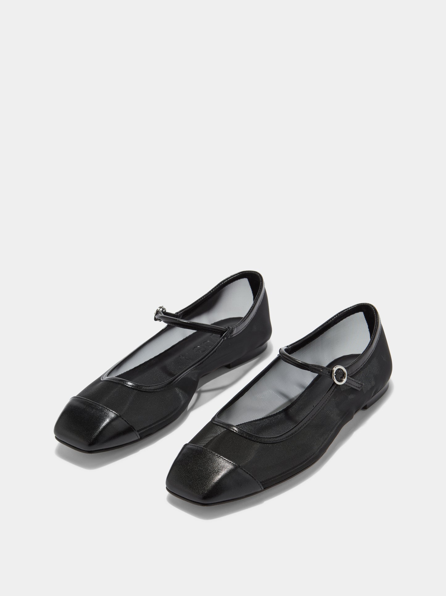 Uma Mesh Toe-Cap Mary-Jane Flats