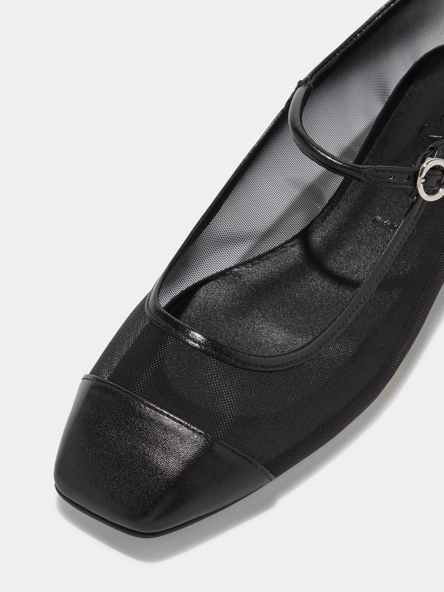 Uma Mesh Toe-Cap Mary-Jane Flats