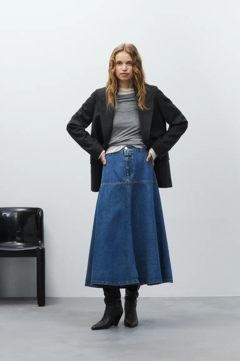 Long Denim Skirt
