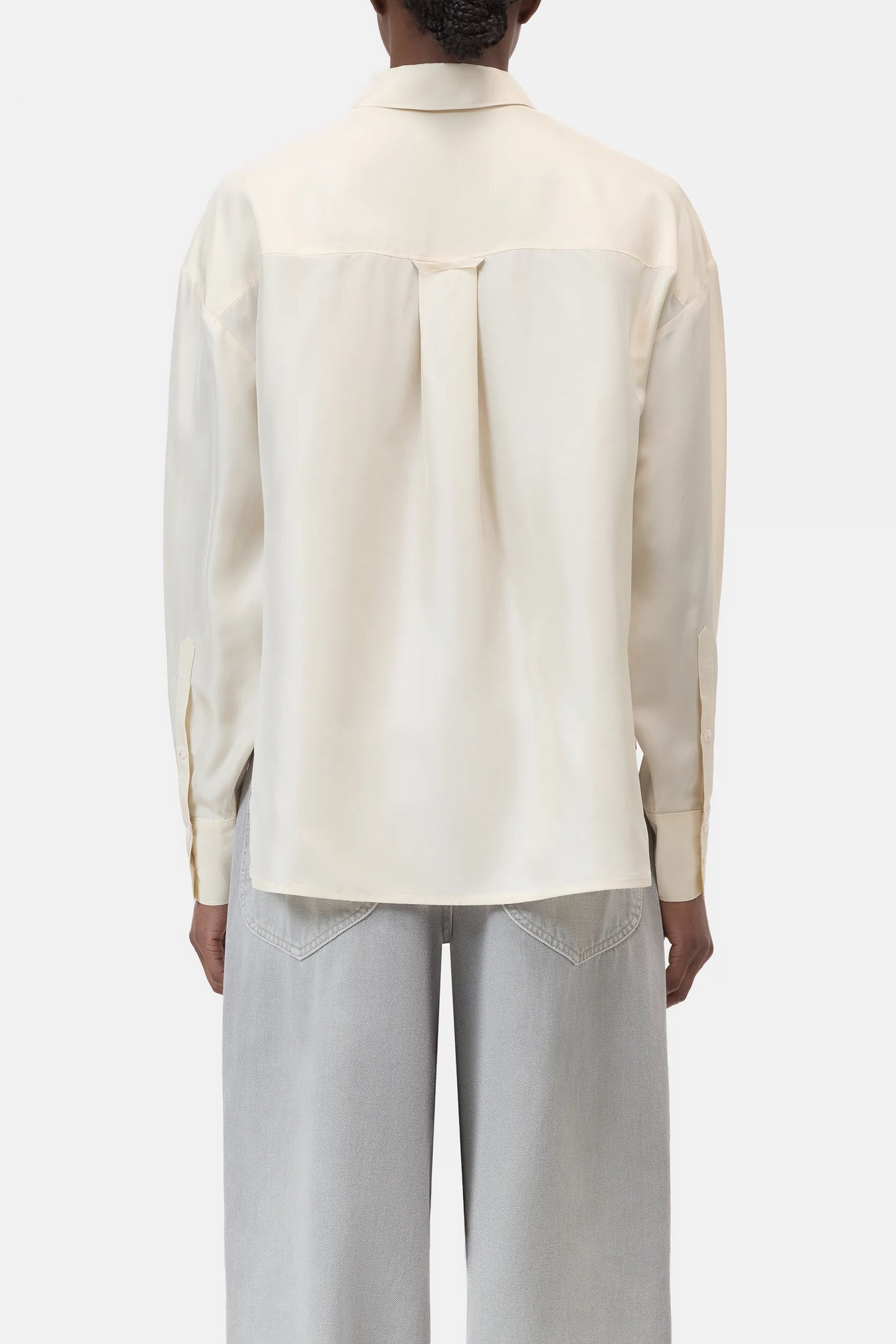 Silk blouse with utility details