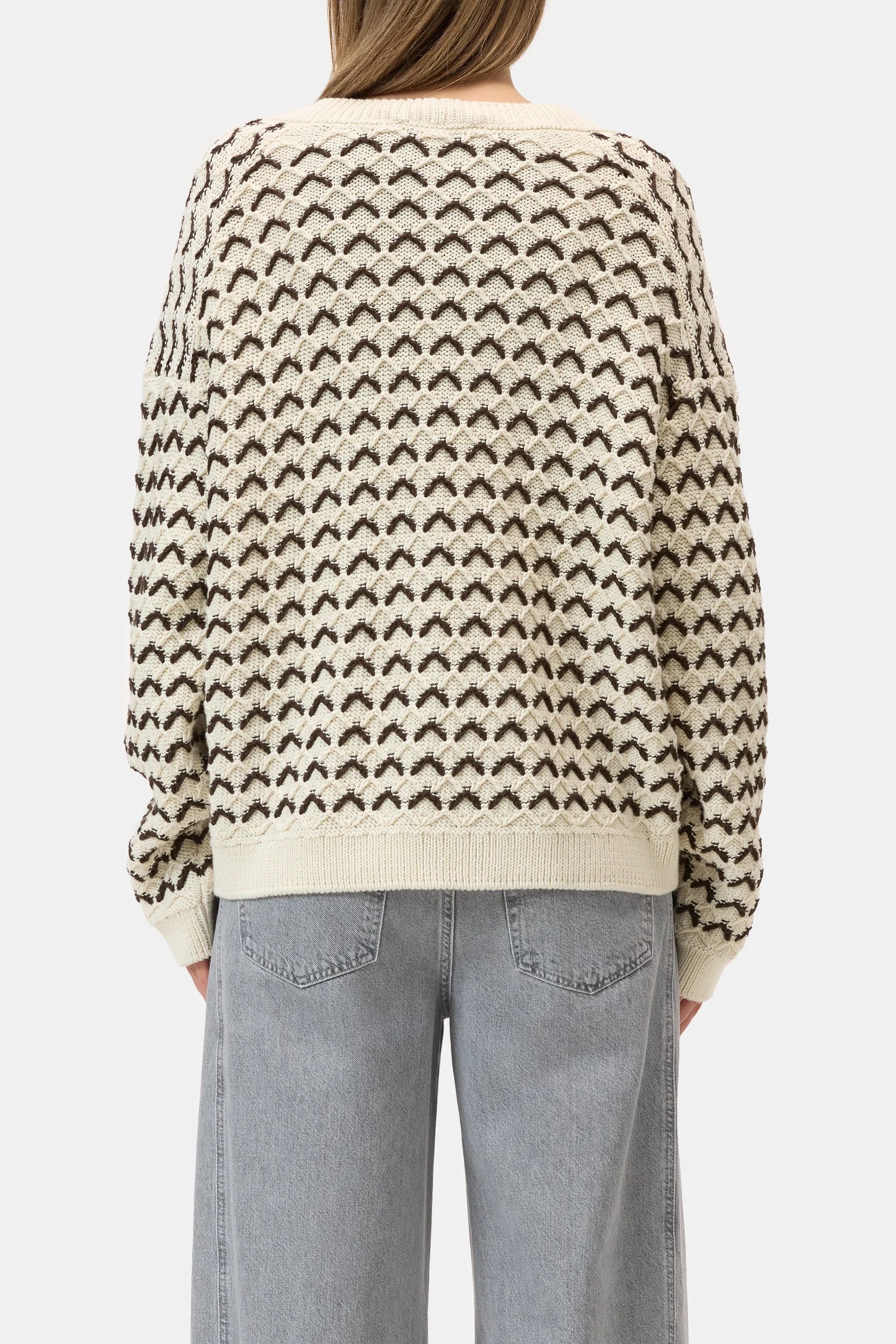 V-neck cardigan of organic cotton