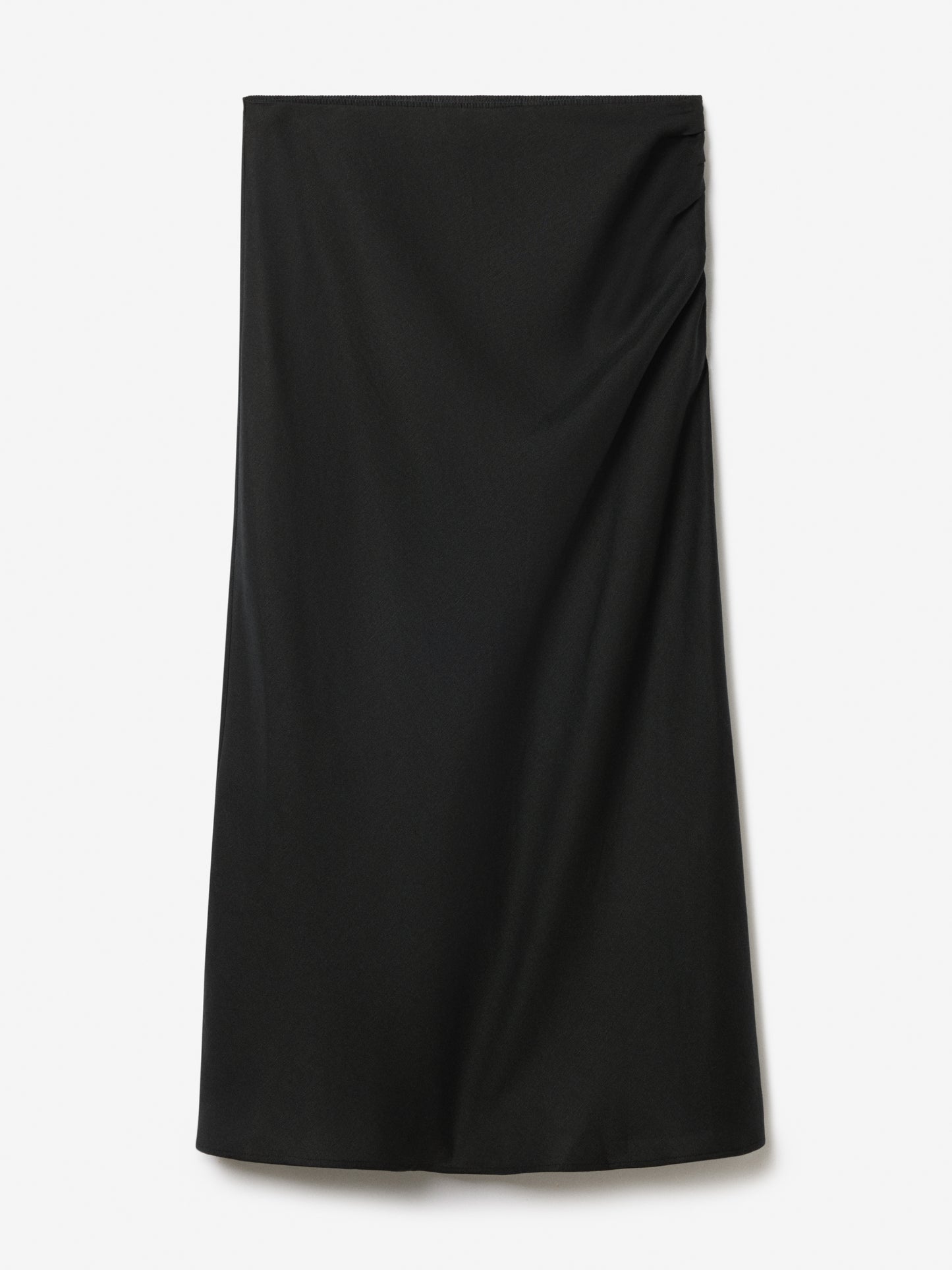 Draped midi skirt in black