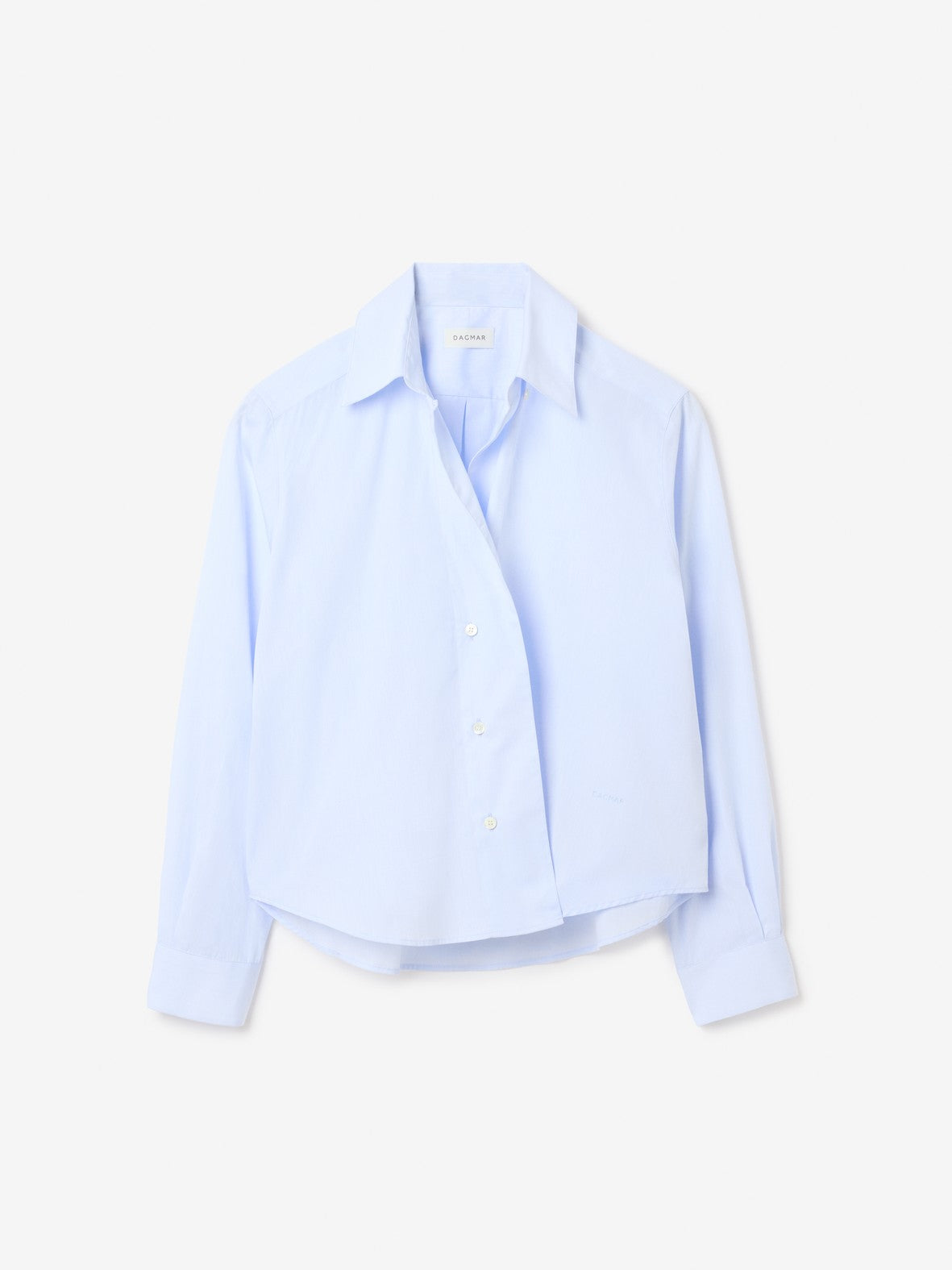 Cropped shirt in blue