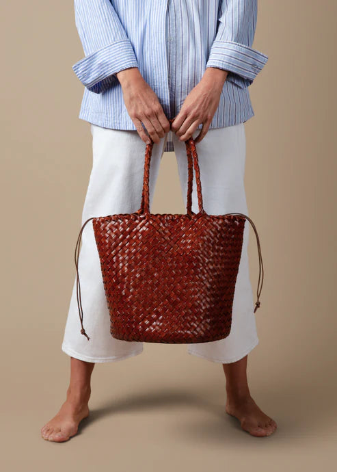 Leather Intrecciato Cognyac