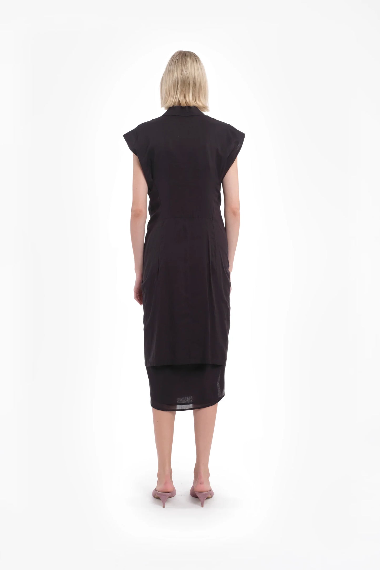 Piramide dress in black cotton