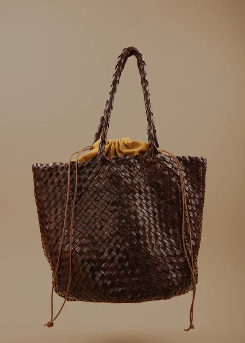 Leather Intrecciato Brown