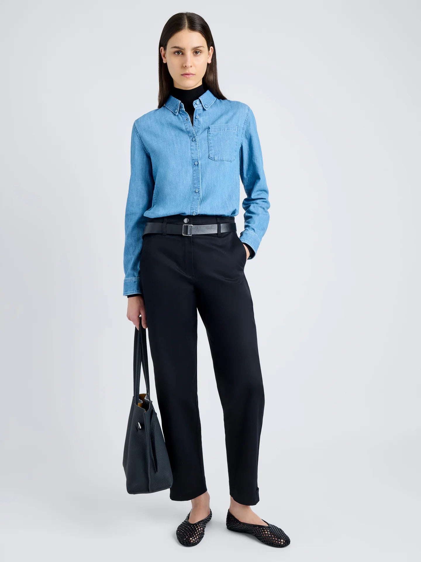 Cait Pant in Cotton Twill- Black