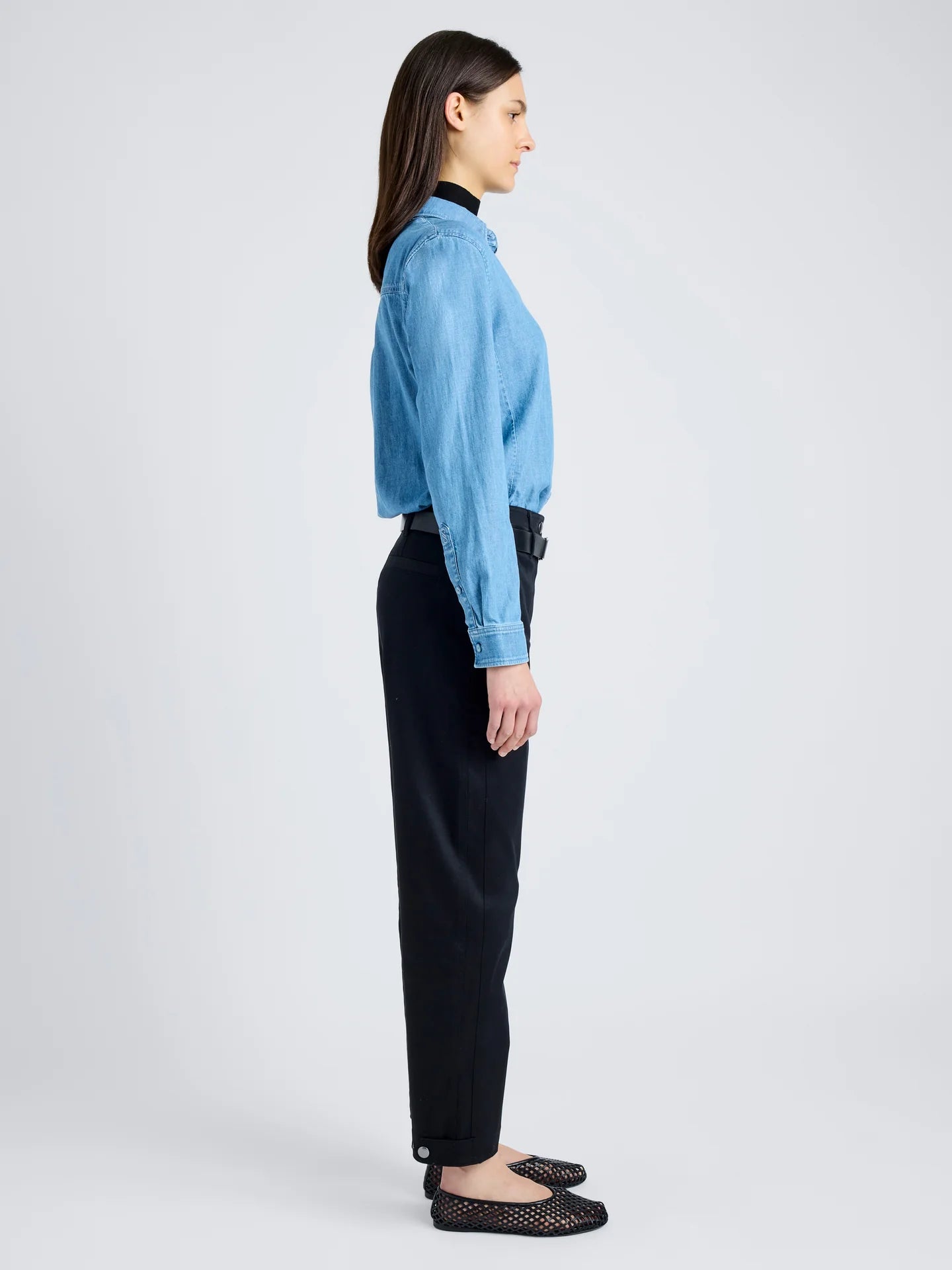 Cait Pant in Cotton Twill- Black