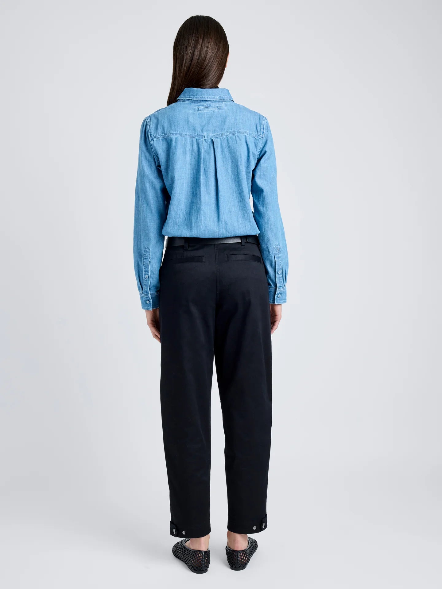 Cait Pant in Cotton Twill- Black