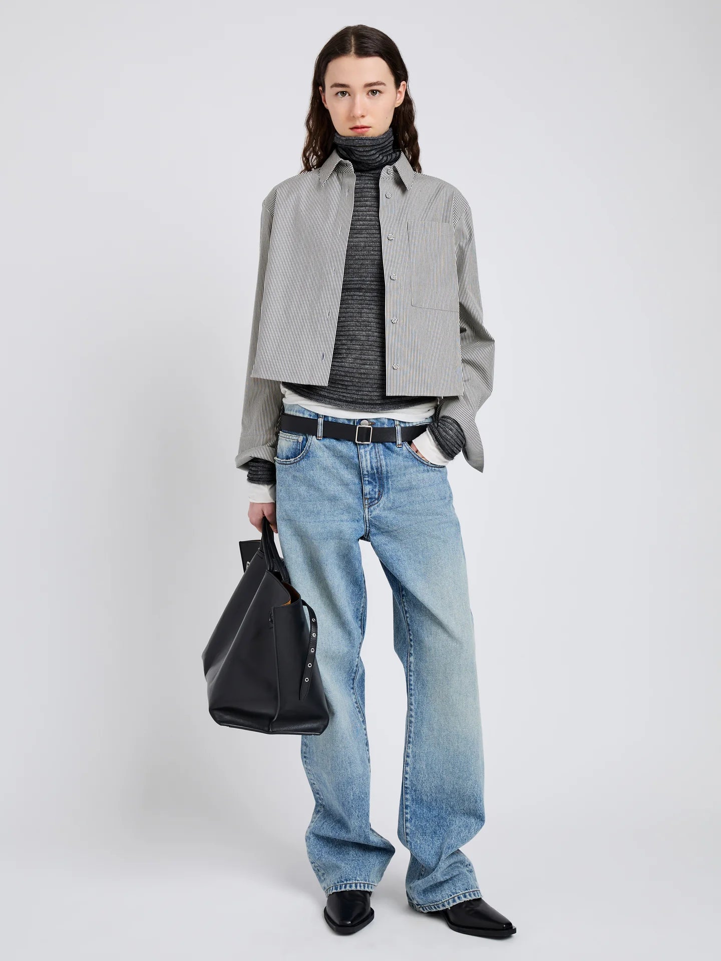 Olive Shirt in Stripe Cotton