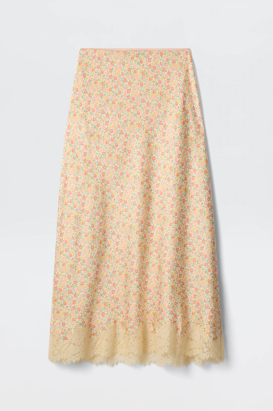 Matilde satin midi skirt