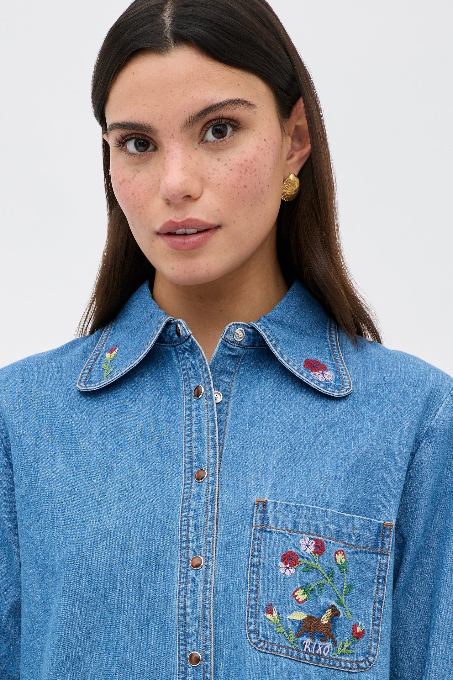 Edaline Cotton Chambray Shirt