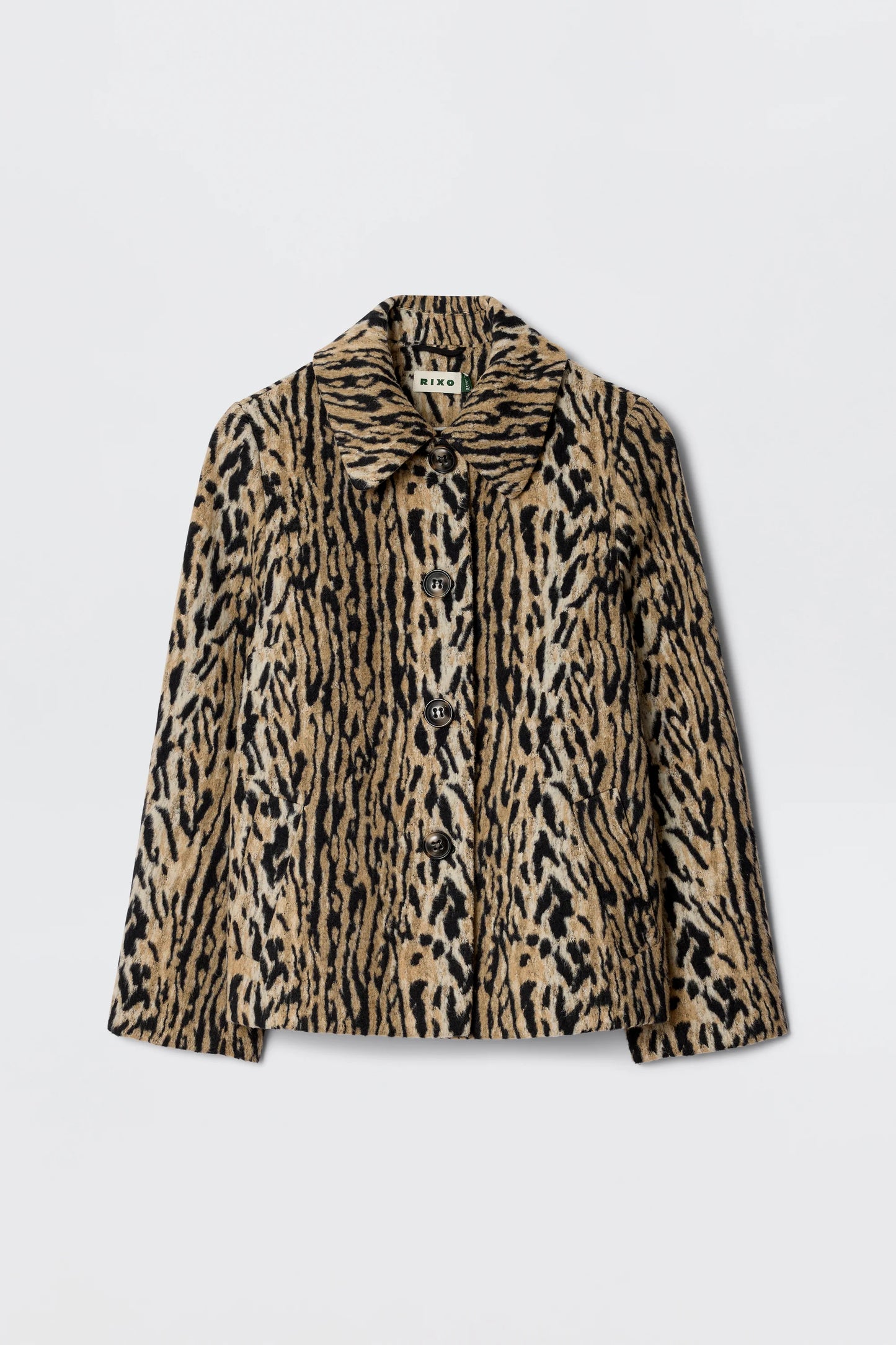 Leopard print shirt on a light gray background
