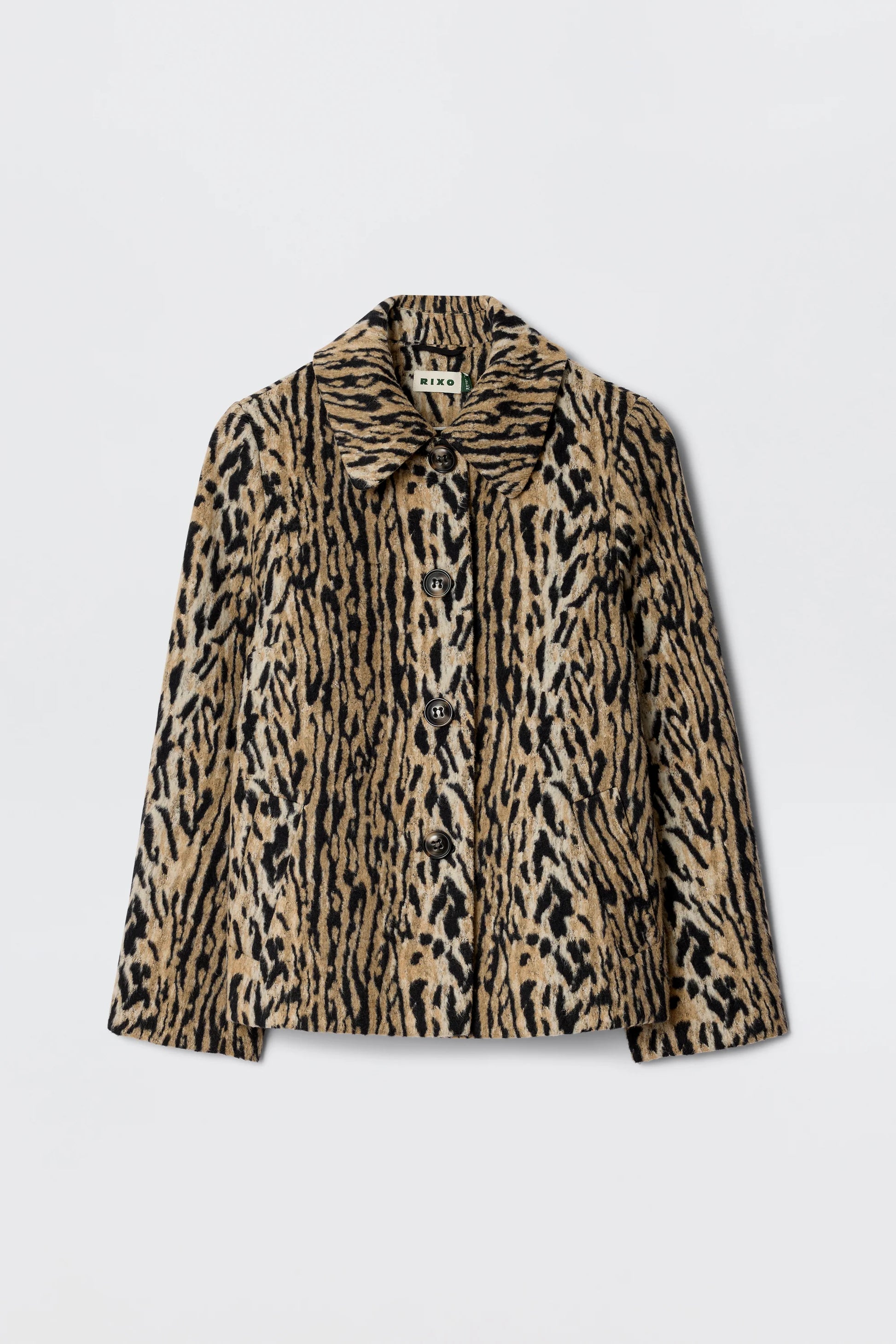 Leopard print shirt on a light gray background