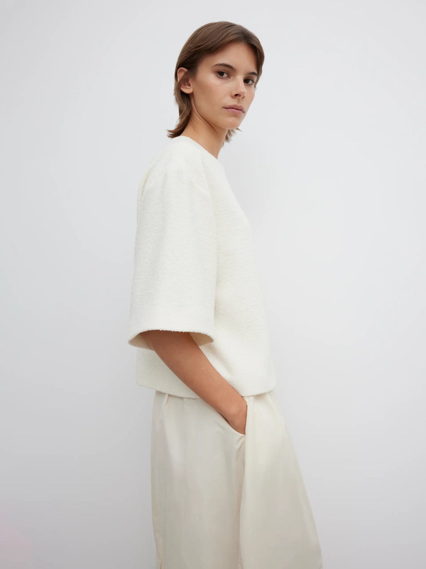 Woven bouclé t-shirt