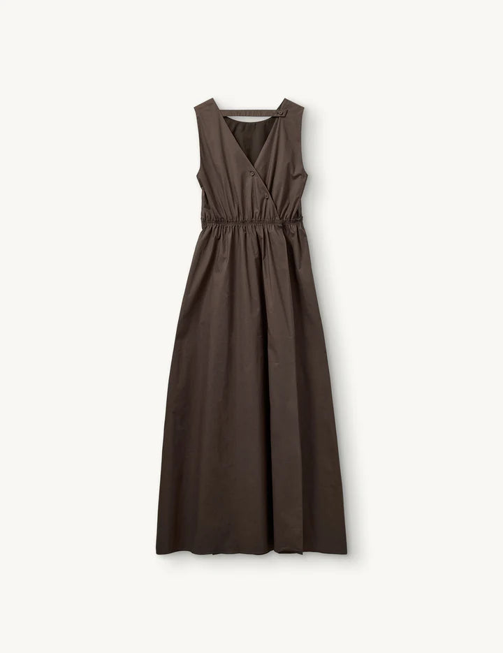 Cyprus back gown in chocolate