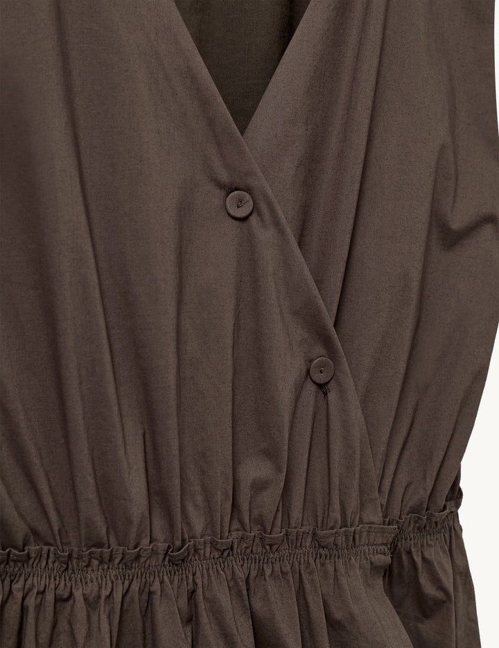 Cyprus back gown in chocolate