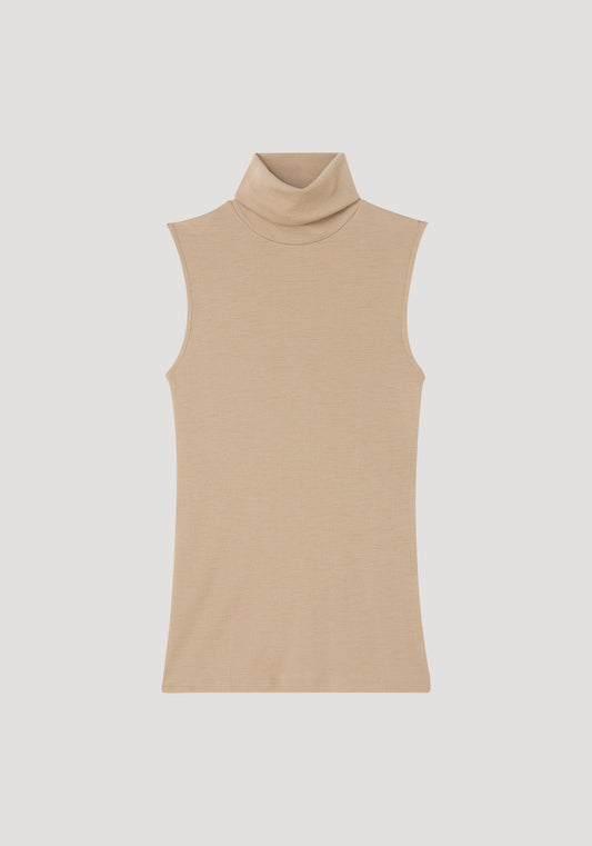 Fine Merino Sleeveless Turtleneck