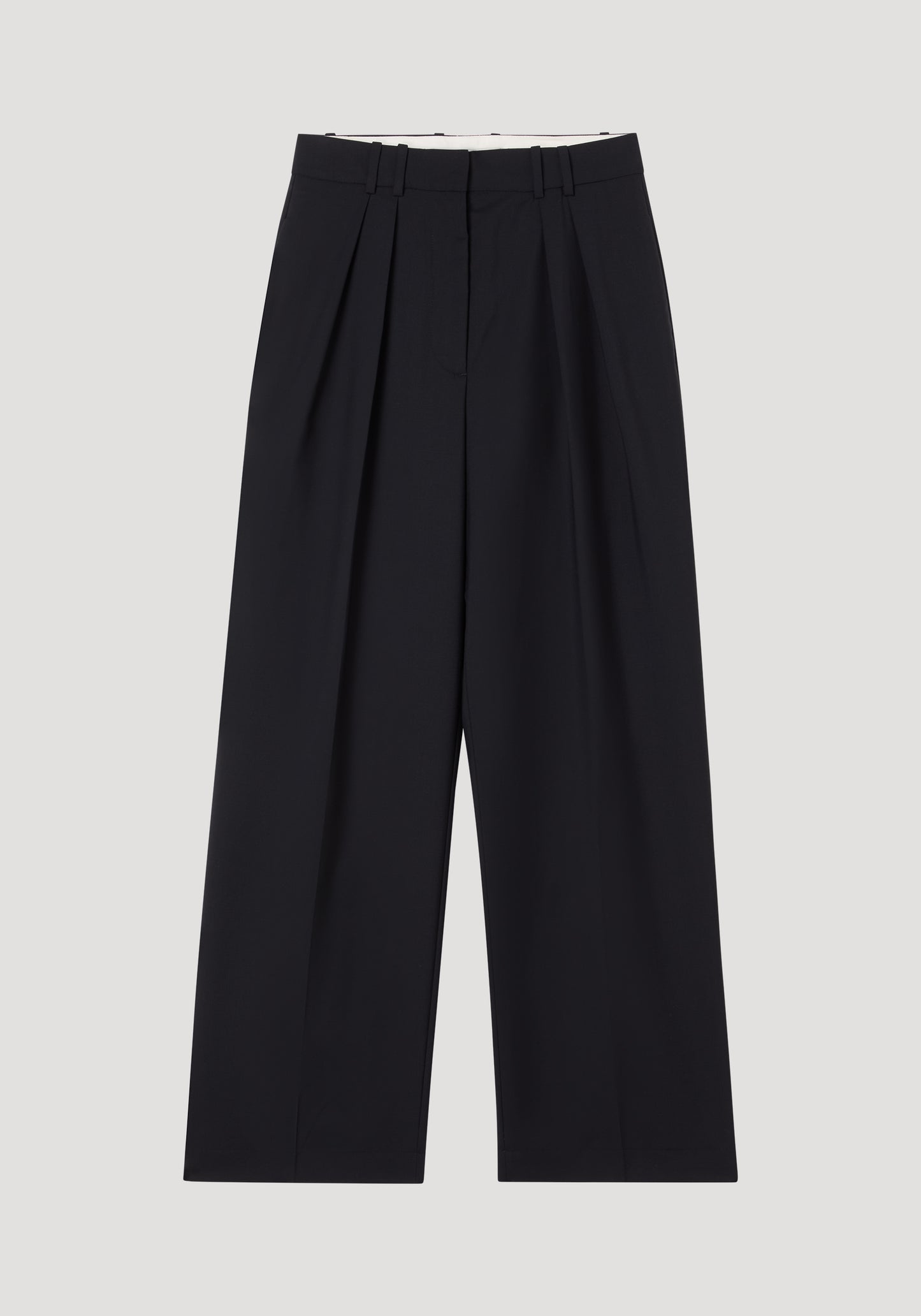 Wide Leg Double Pleated Trousers