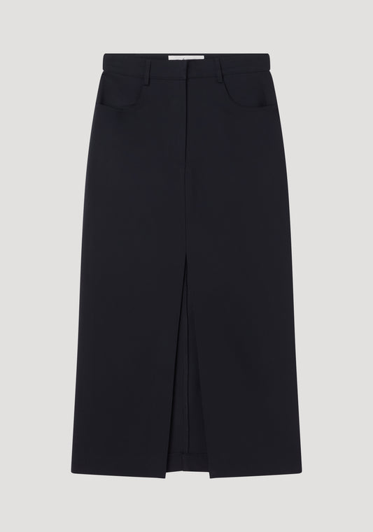 Long Skirt with Denim Details