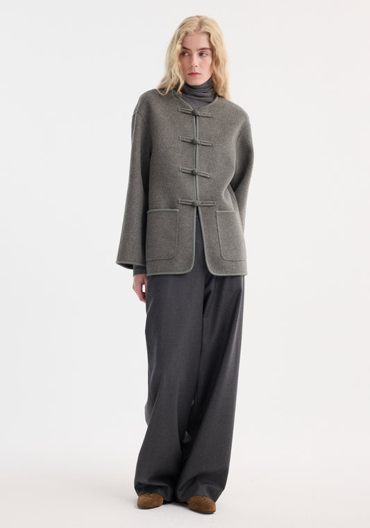 Mandarin Double-Faced Wool Jacket
