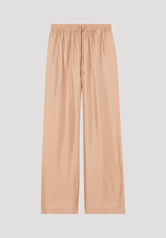 Wide Leg Silk Trousers