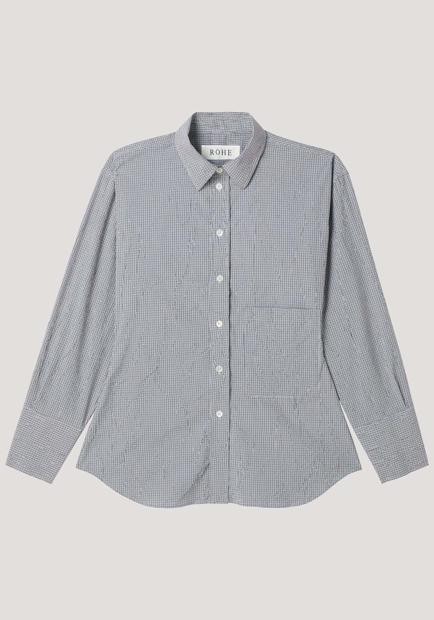 Crushed Checked Shaped Shirt