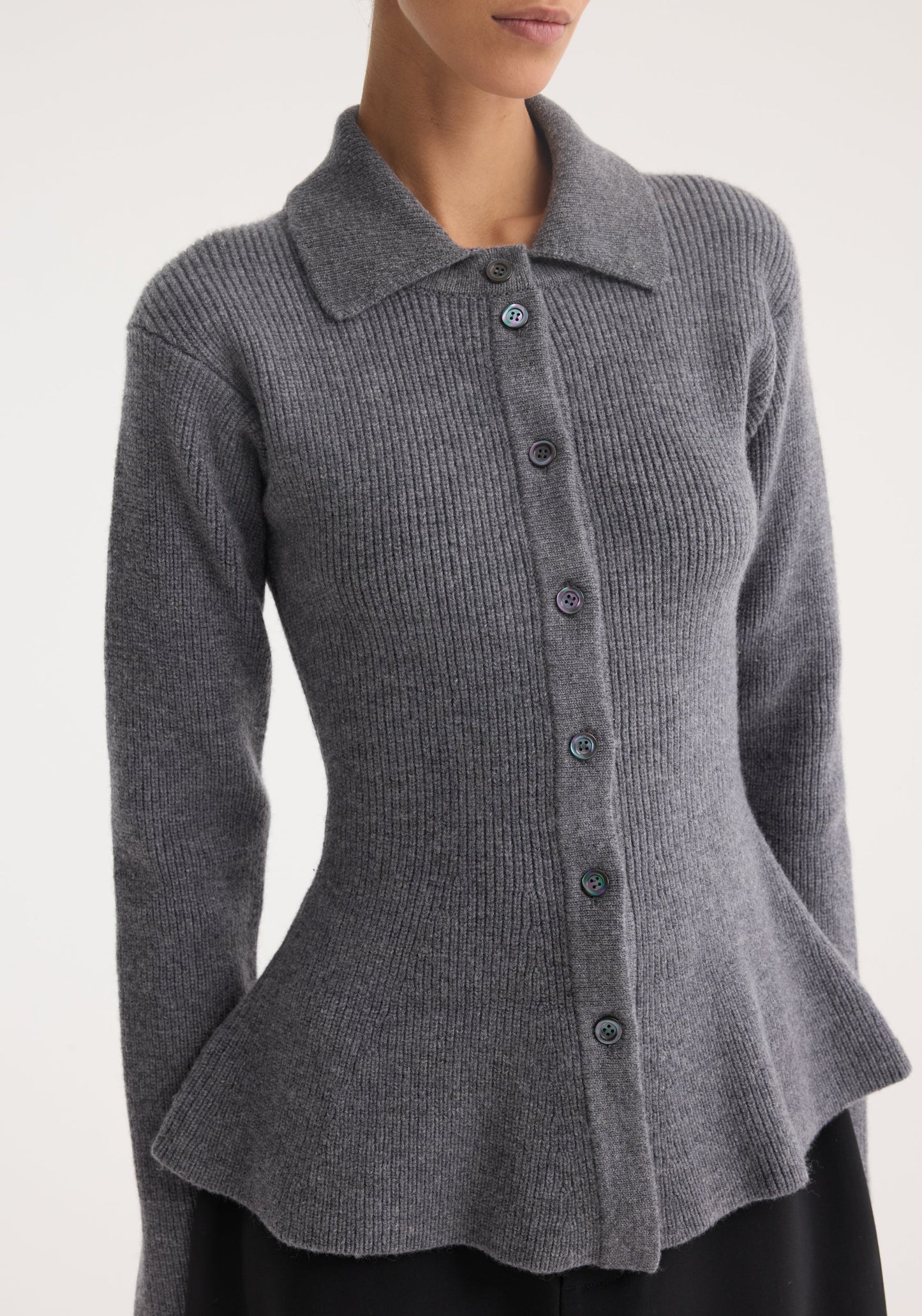 Waisted Rib Cardigan