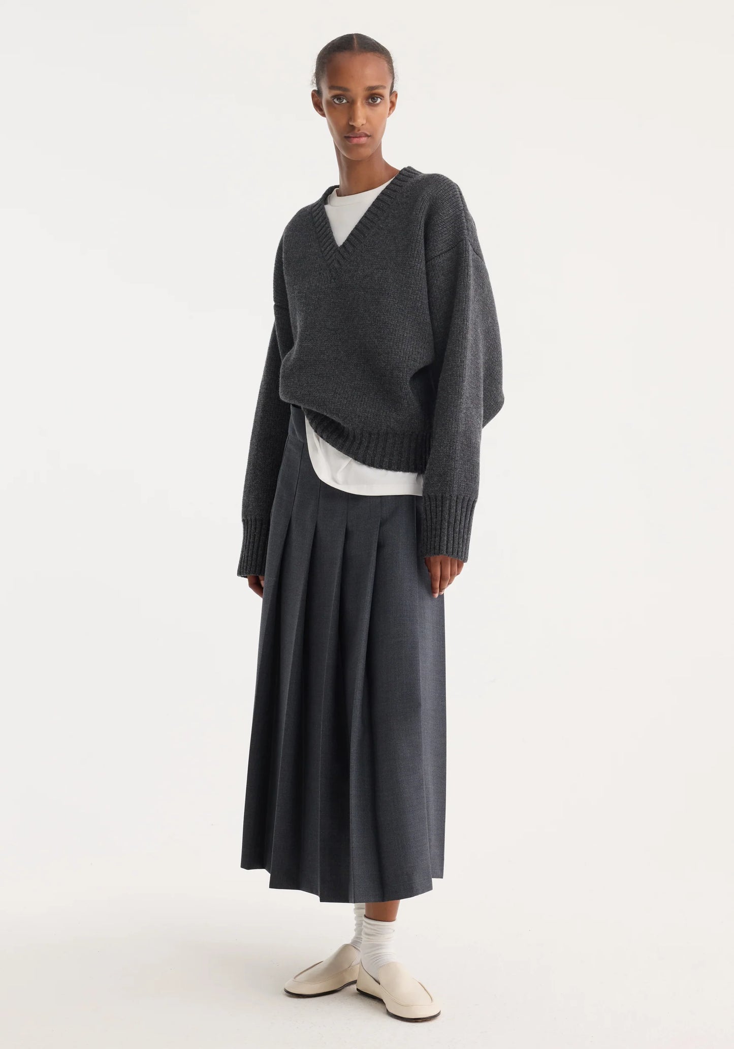Pleated Wrap Skirt