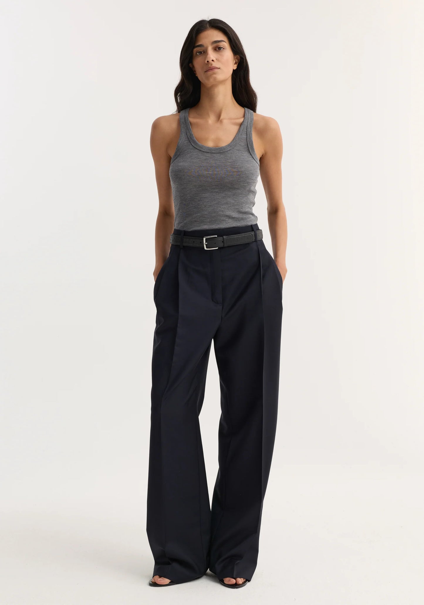 Mid-waist Tailored Trousers