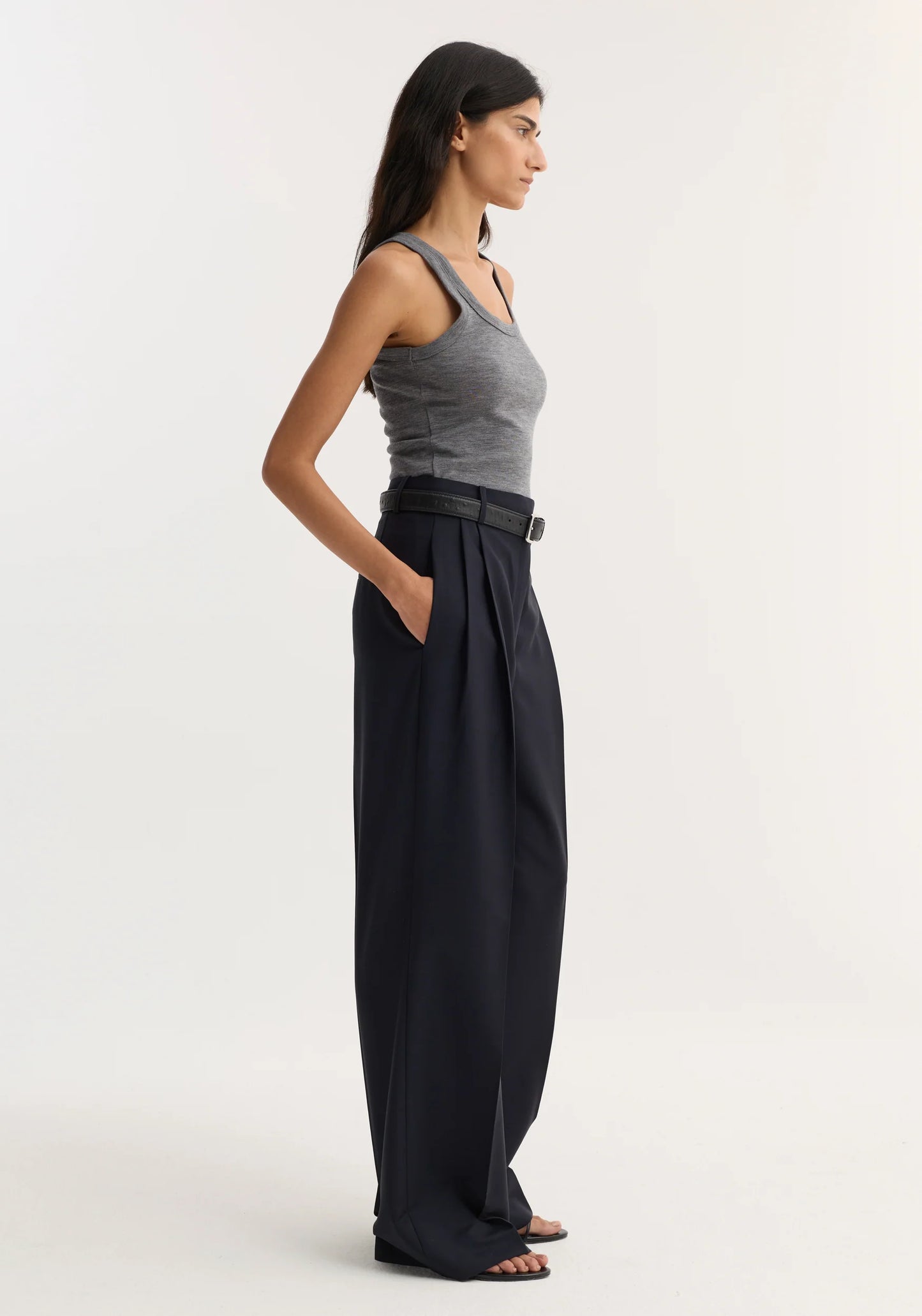 Mid-waist Tailored Trousers