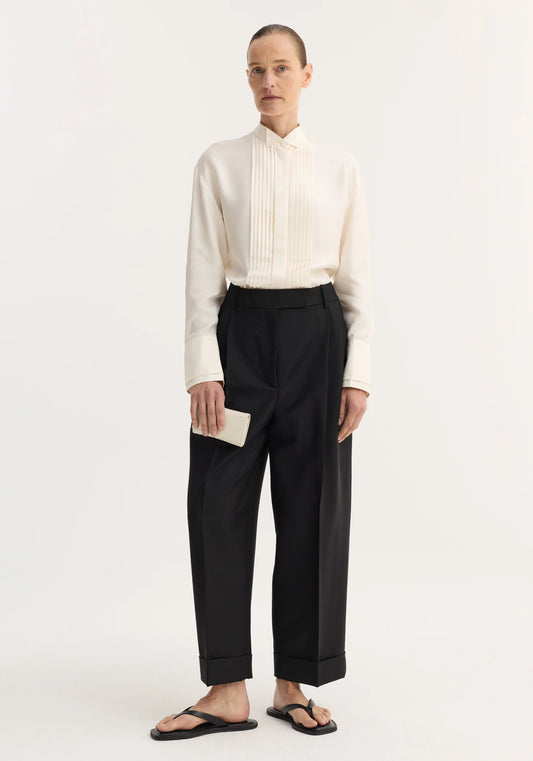 High-waist Turn-up Trousers