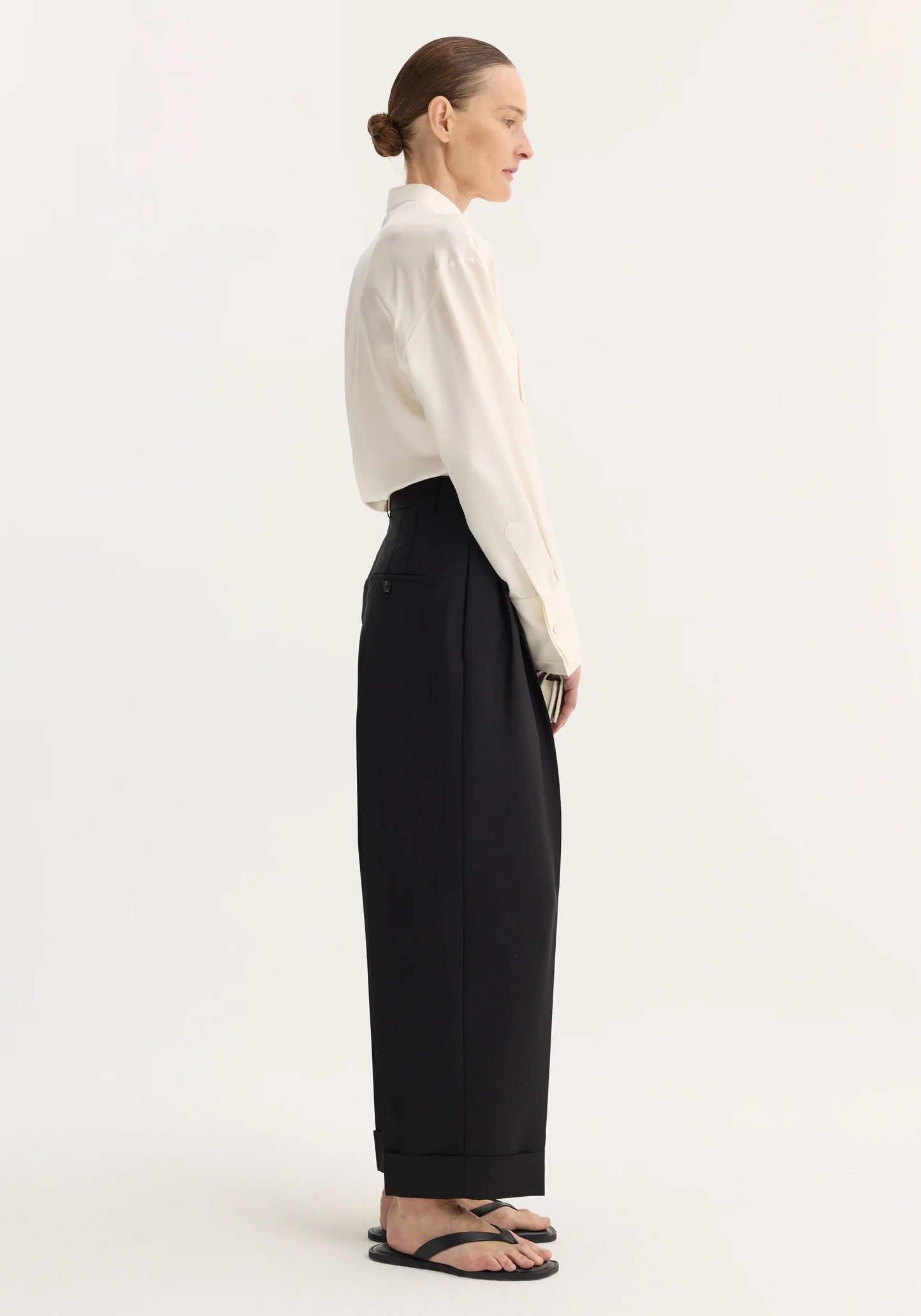 High-waist Turn-up Trousers
