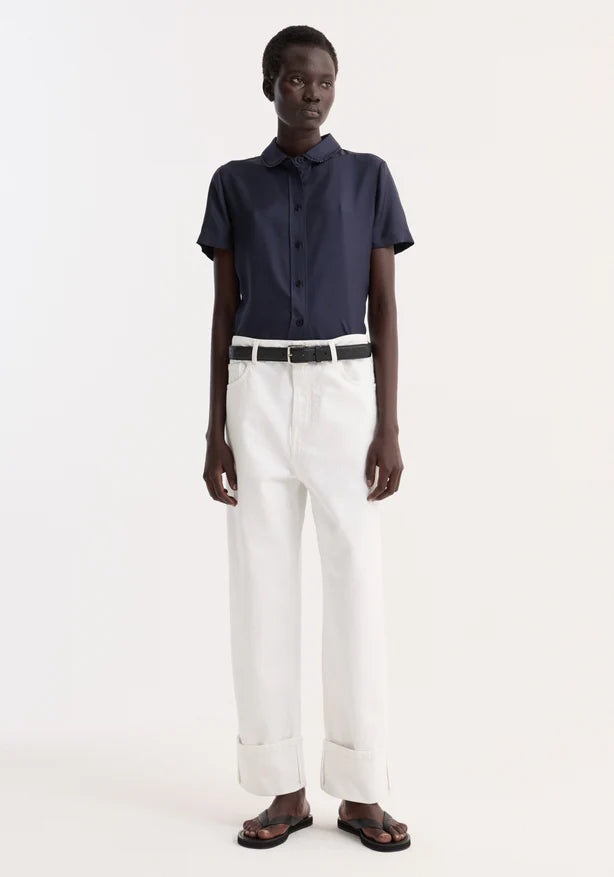 Embroidered Silk Fitted Shirt