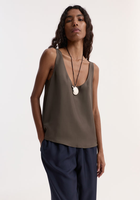Silk Scoop Neck Top