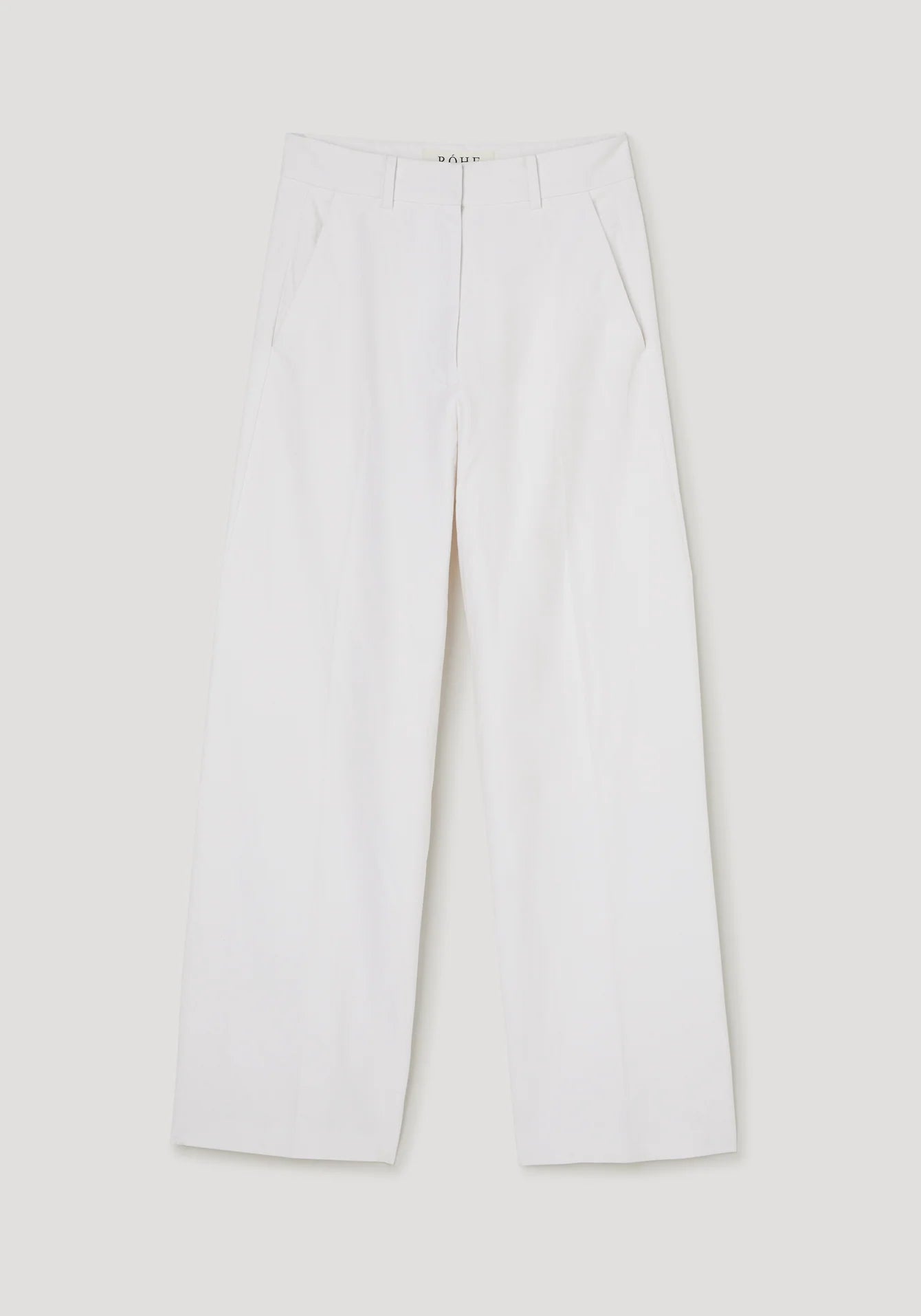White pants on a light gray background