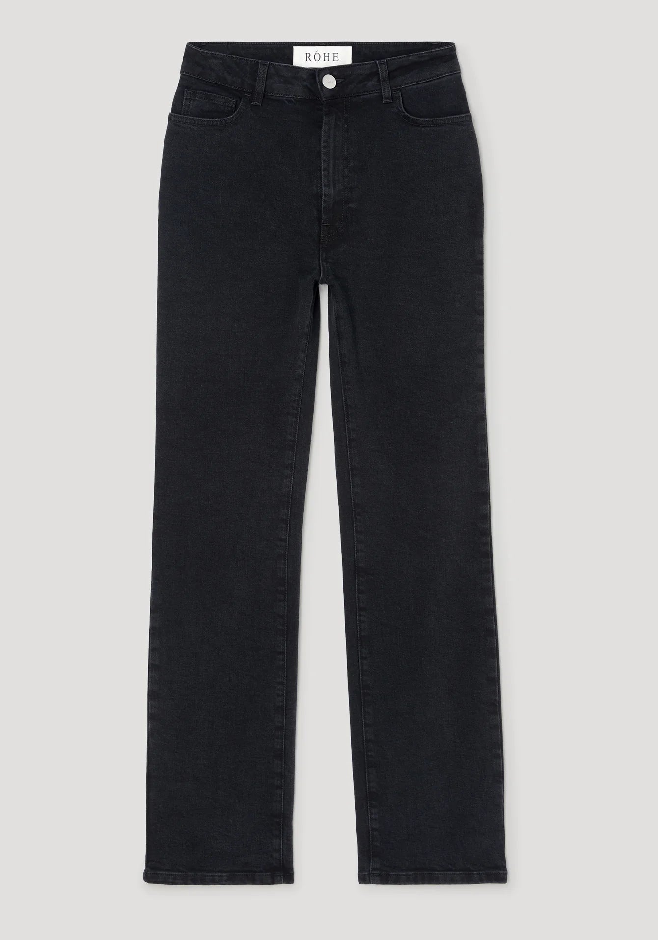 Black jeans on a light gray background