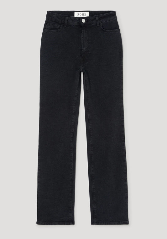 Black jeans on a light gray background